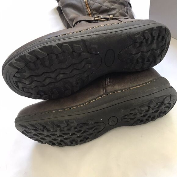 Dream Pairs Womens Faux Fur Knee High Quilted Boots Urva-1 Size 7.5 US Brown EUC - Picture 6 of 7